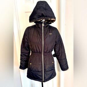 DKNY Black Kids Puffer Jacket, girls 10-12